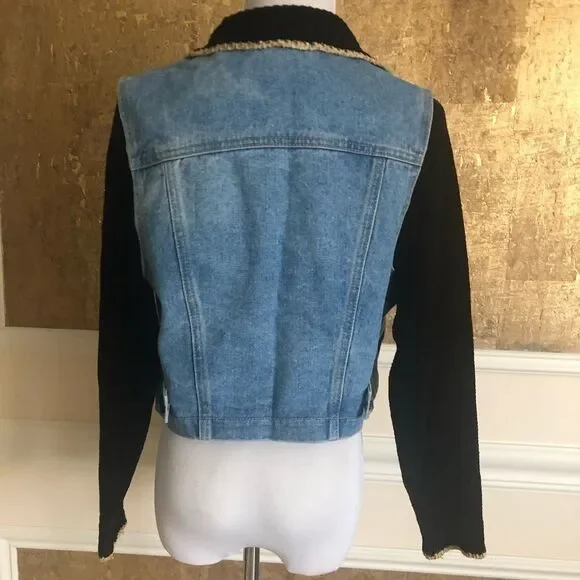 Romeo Romeo denim jean knit jacket S - Picture 7 of 10